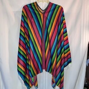 Colorful Striped Poncho